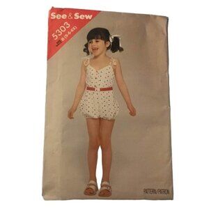 Butterick Child Romper Sewing Pattern 5303 Size 5 6 6X - Uncut